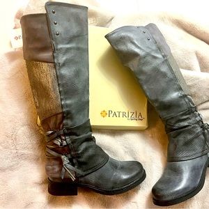 Patricia Maxie gray knee high boots. Size 38